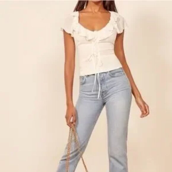 Reformation Fleur Top (Ivory) - Picture 2 of 5